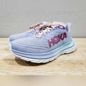 HOKA ONE ONE Women's Mach 5 Running Shoes (7B) Baby Lavender/Blue/Pink